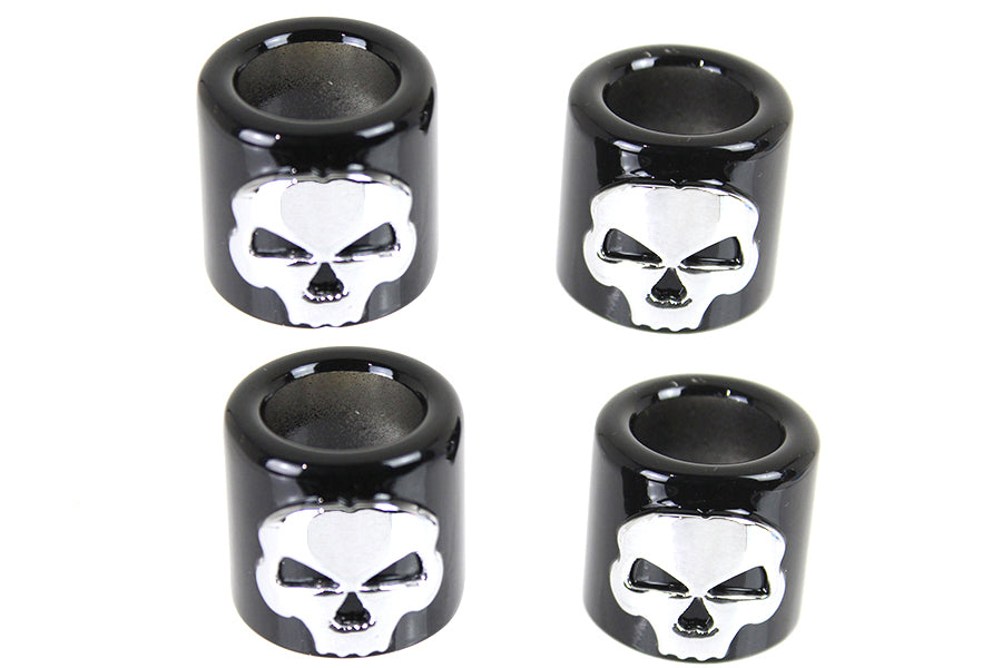 Pushrod Cover Cup Set Chrome with Skull Design
