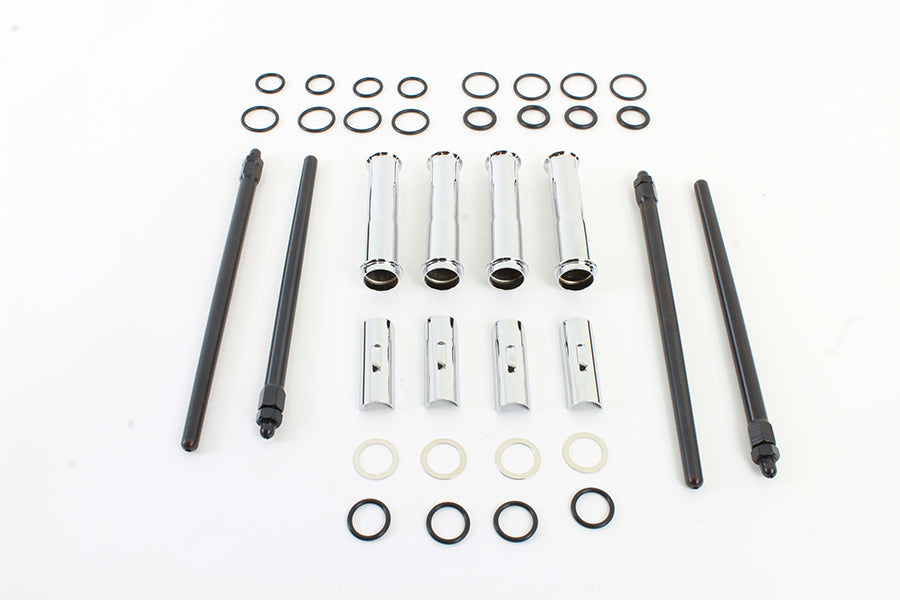 M8 Quick Install Pushrod and Cover Kit Chrome