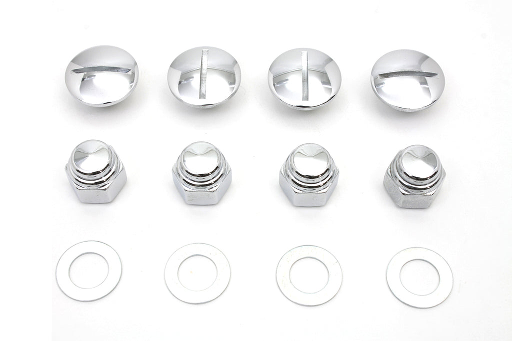 Rocker Arm Slotted Chrome Cover Plug Kit
