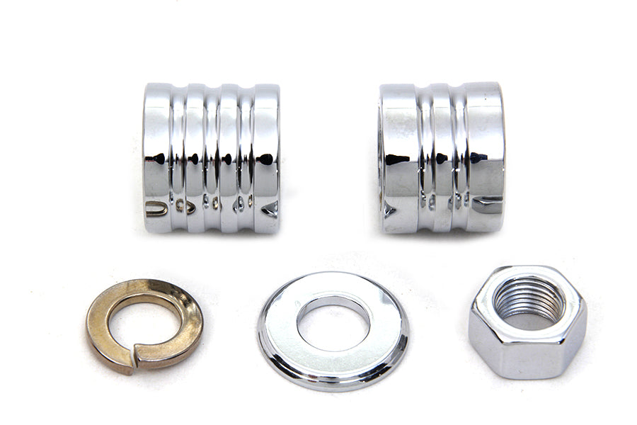 Front Axle Spacer Kit Groove Style Chrome