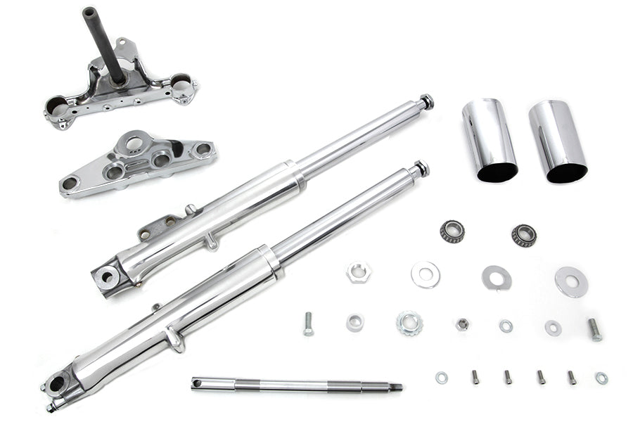 Harley Davidson 1972-84' FL 41mm Fork Assembly with Polished Sliders-Single Disc