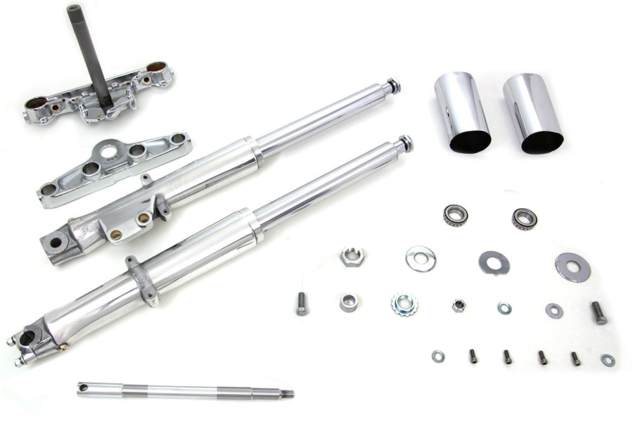 Harley Davidson 1972-84' FL 41mm Fork Assembly with Polished Sliders-Single Disc