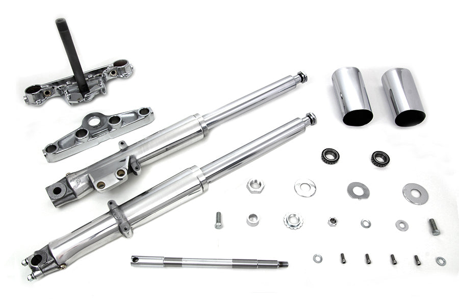 Harley Davidson 1972-84' FL 41mm Fork Assembly with Polished Sliders-Single Disc