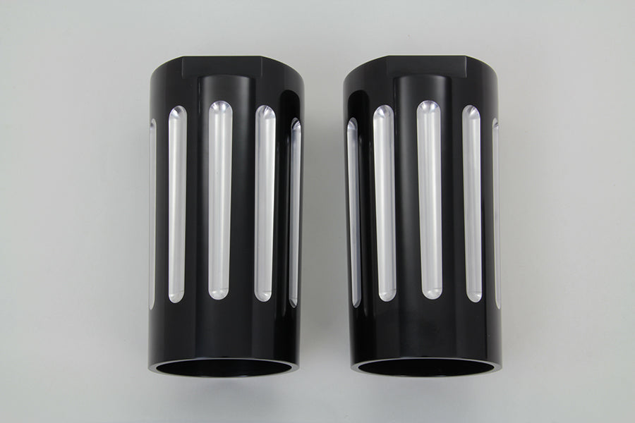 Black Fork Slider Cover Set with Chrome Strip