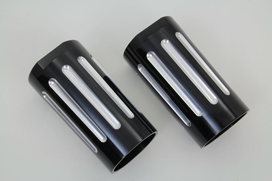 Black Fork Slider Cover Set with Chrome Strip