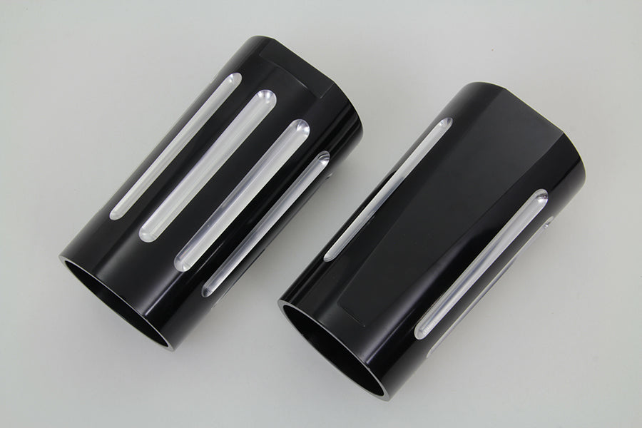 Black Fork Slider Cover Set with Chrome Strip