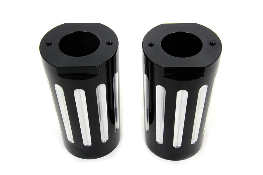 Black Fork Slider Cover Set with Chrome Strip
