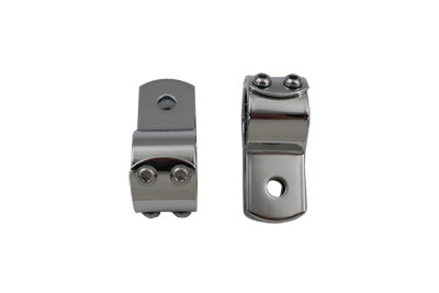 Chrome 1-1/4 Footpeg Mount Clamp Set