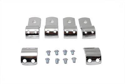 Chrome 1-1/8 Footpeg Mount Clamp Set