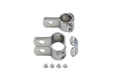 Chrome 1-1/8 Footpeg Mount Clamp Set
