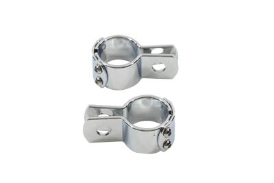 Chrome 1-1/2 Footpeg Mount Clamp Set