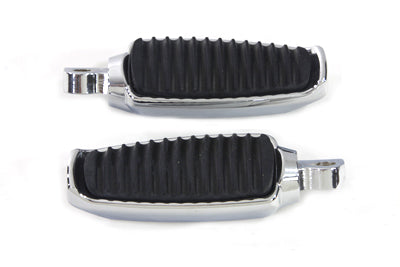 Chrome Footpeg Set with Rubber Inlay