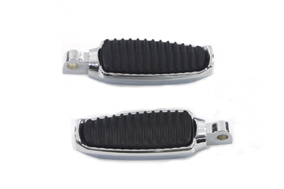 Chrome Footpeg Set with Rubber Inlay