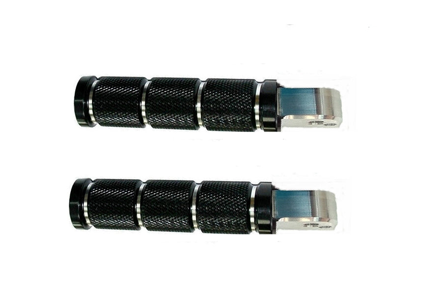 Black Retro Passenger Footpeg Set