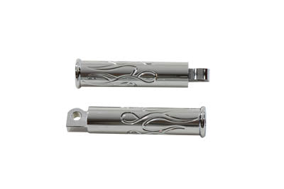 Chrome Flame Style Footpeg Set