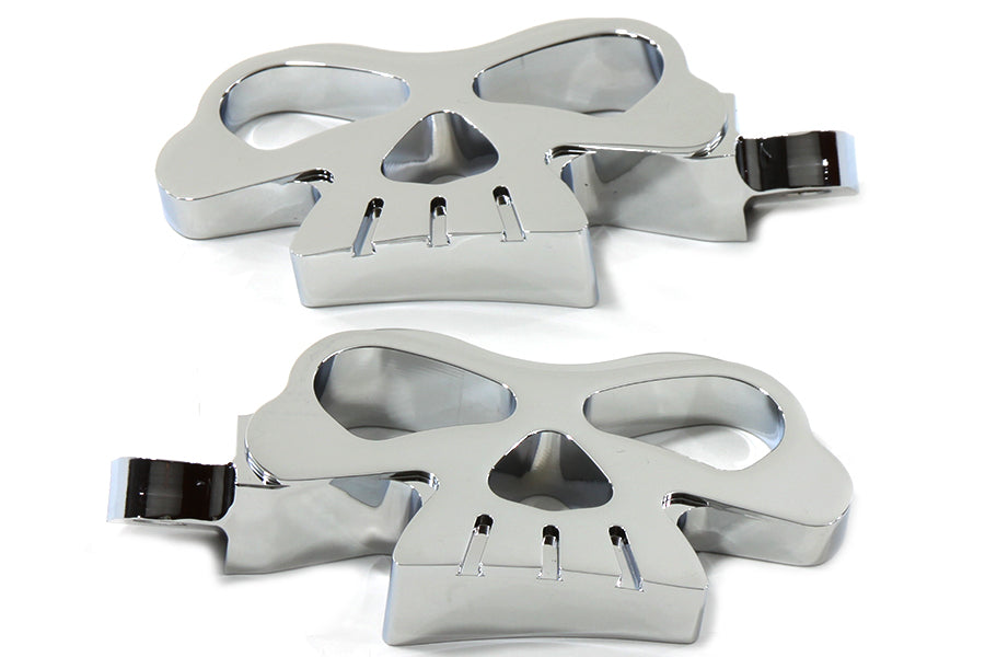 Chrome Skull Face Footpeg Set