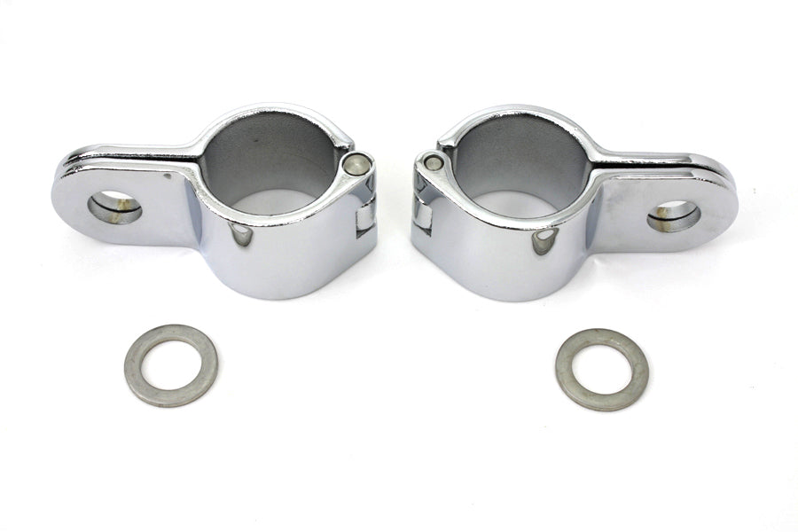 Chrome 1-1/4 Footpeg Mount Clamp Set