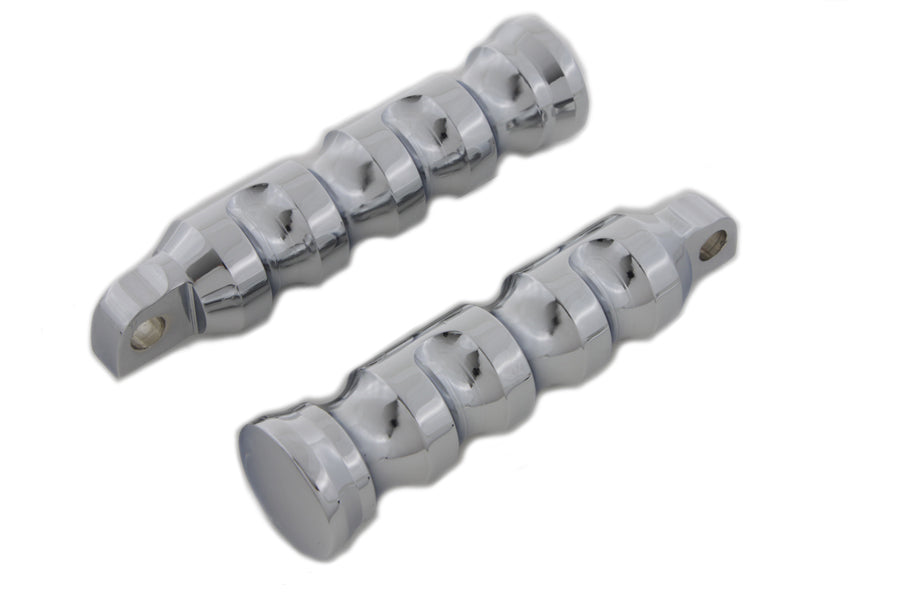 Chrome Contour Grooved Footpeg Set