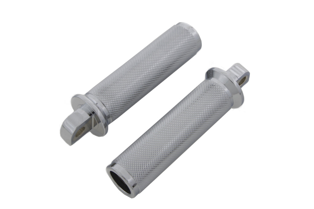 Chrome Flange Knurled Footpeg Set