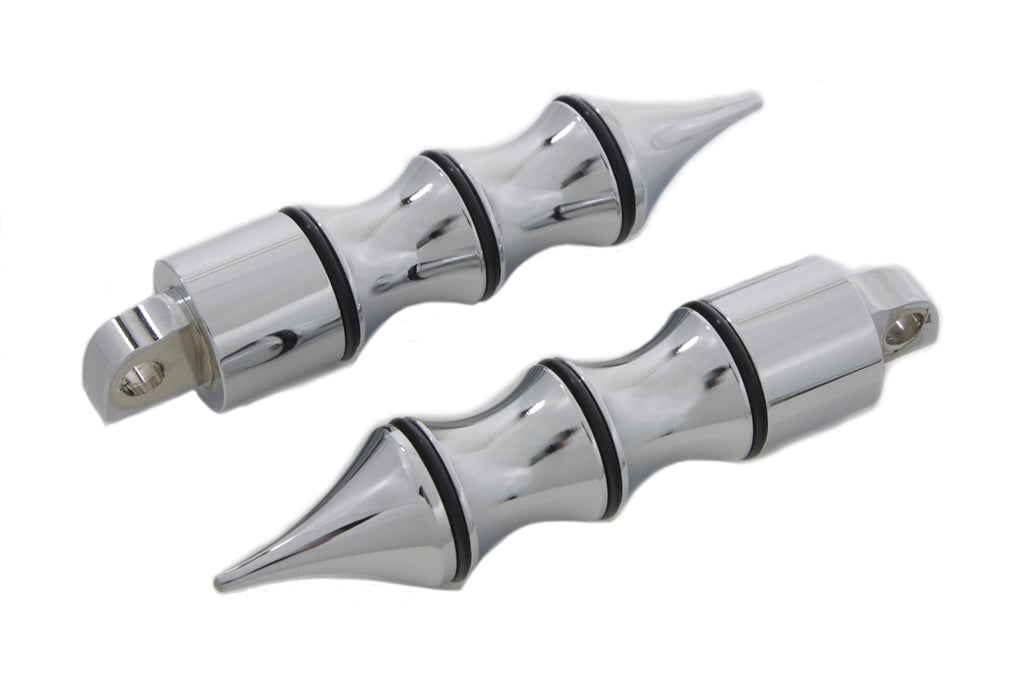 Chrome Spiral Point O-Ring Footpeg Set