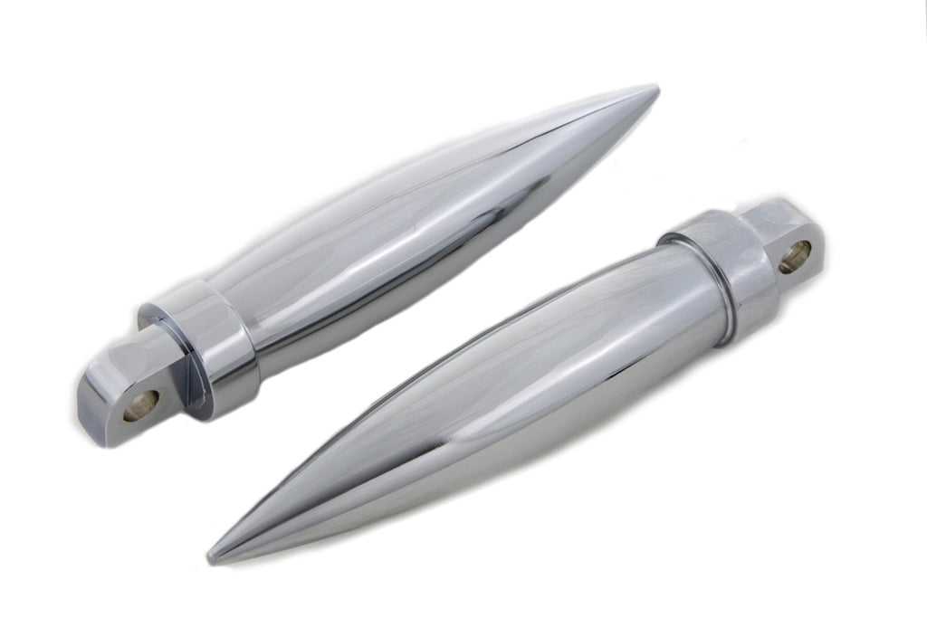 Chrome Long Torpedo Style Footpeg Set