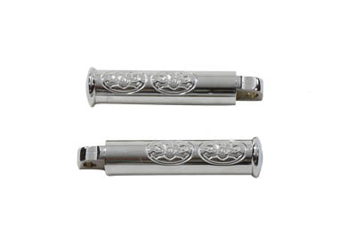 Chrome Skull Style Footpeg Set