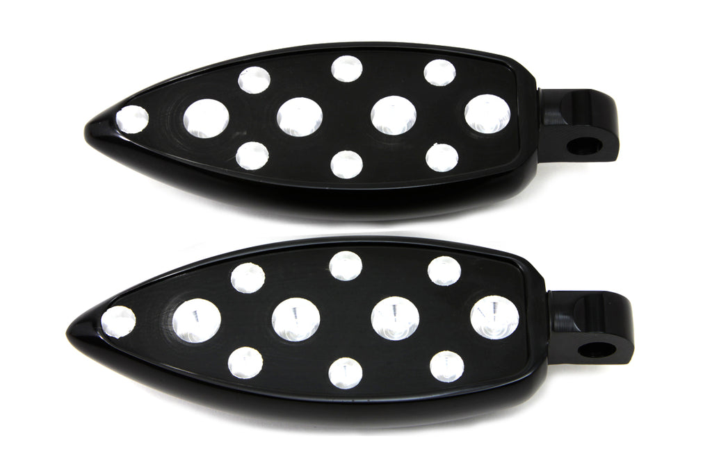 Black Teardrop Style Footpeg Set