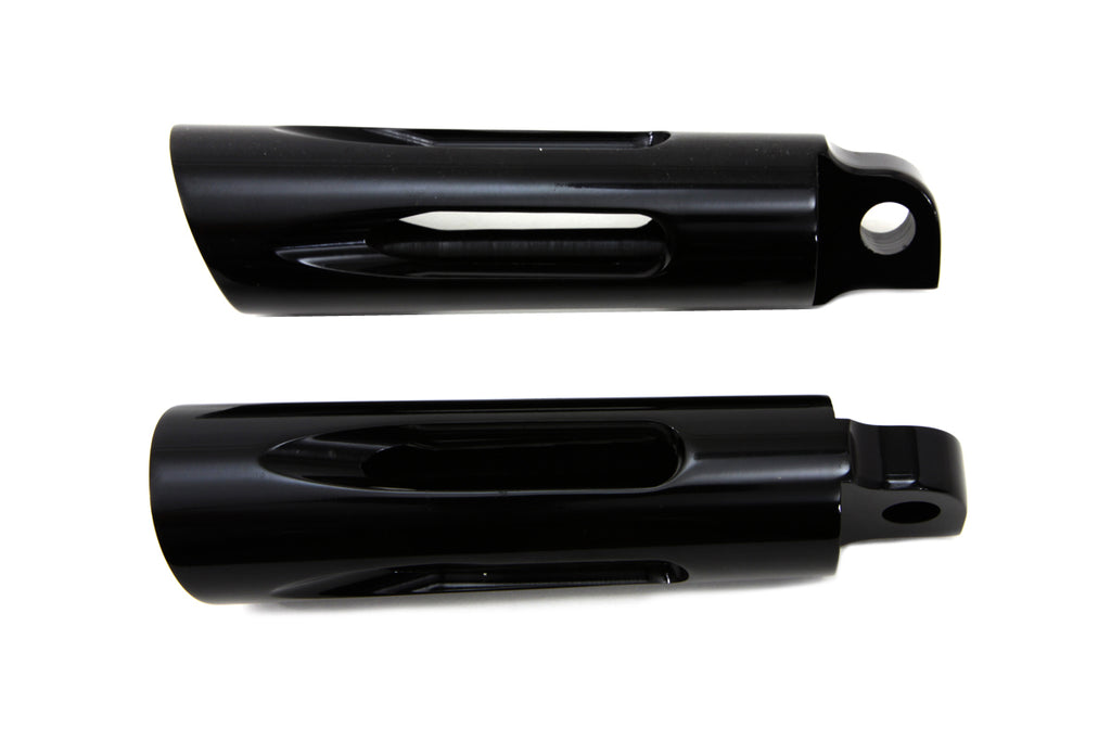 Black Milled Style Slasher Footpeg Set