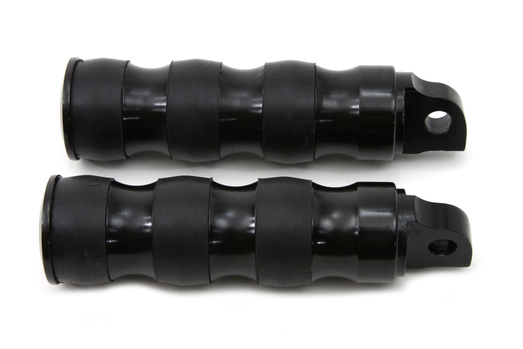 Black Three Band Style Footpeg Set