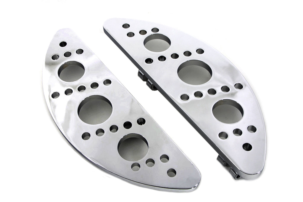 Driver Chrome Drilled Half Moon Footboard Set