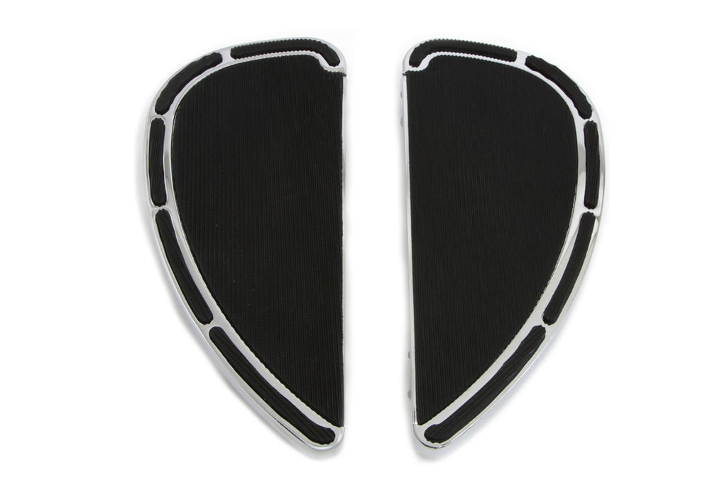 Chrome Oblong Tear Drop Footboard Set