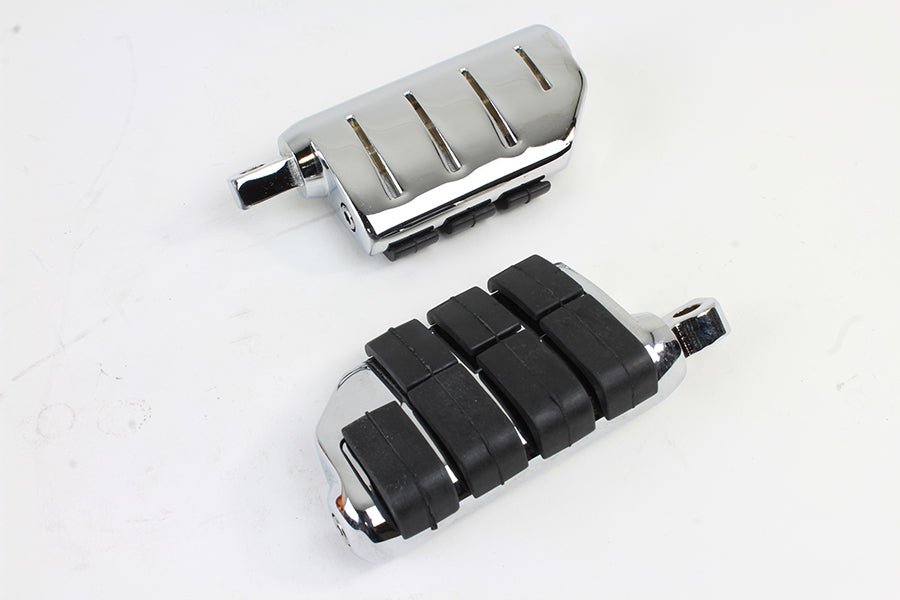 Chrome Double Wide Lions Paw Footpeg Set