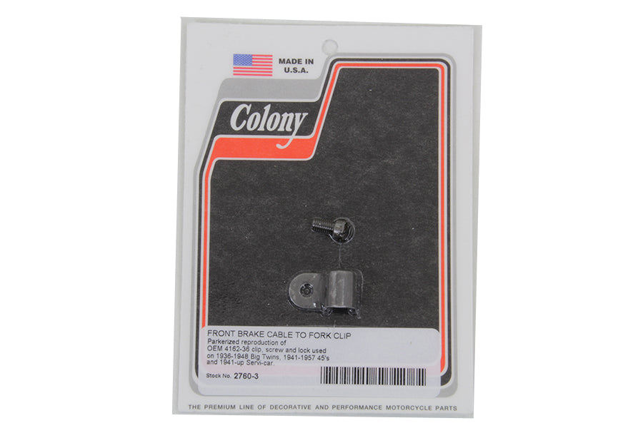 Parkerized Brake Cable to Fork Clip