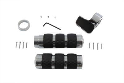 Chrome Banded Handlebar Grip Set