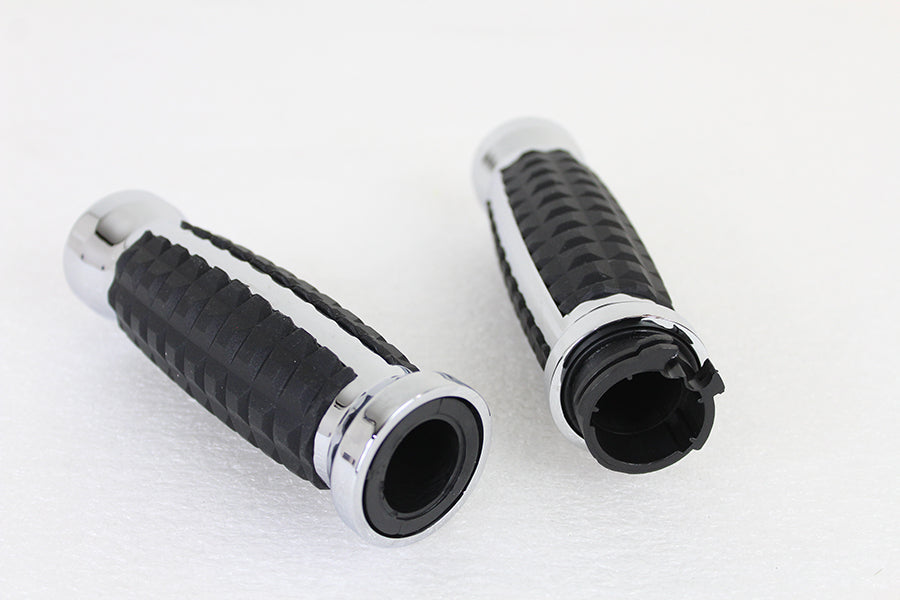 Alligator Style Throttle By Wire Grip Set Chrome