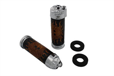 Skull Design Handlebar Grip Set