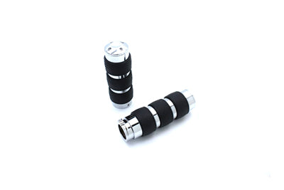 Chrome Banded Handlebar Grip Set