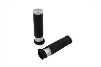Black Grip Set with Chrome End Caps