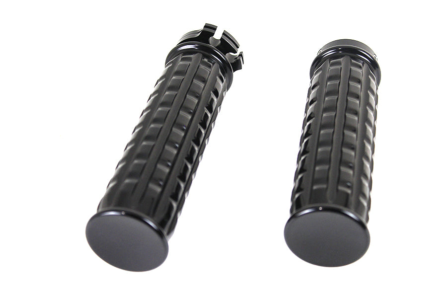 Black Grained Style Handlebar Grip Set