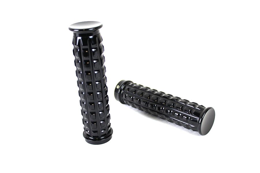 Black Grained Style Handlebar Grip Set