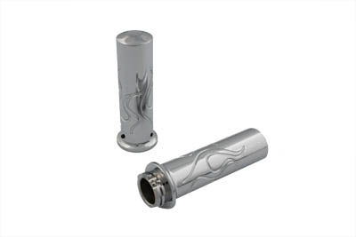 Billet Flanged Flame Style Grip Set
