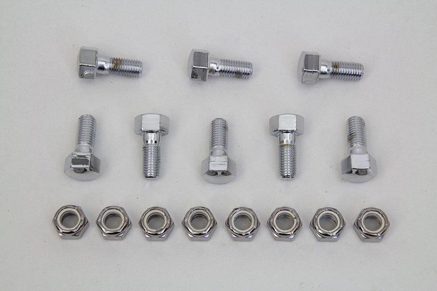Rear Brake Drum Bolt and Nut Kit Chrome