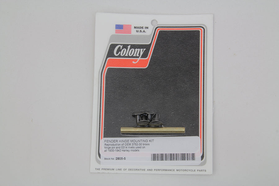 Rear Fender Hinge Pin and Rivet Kit