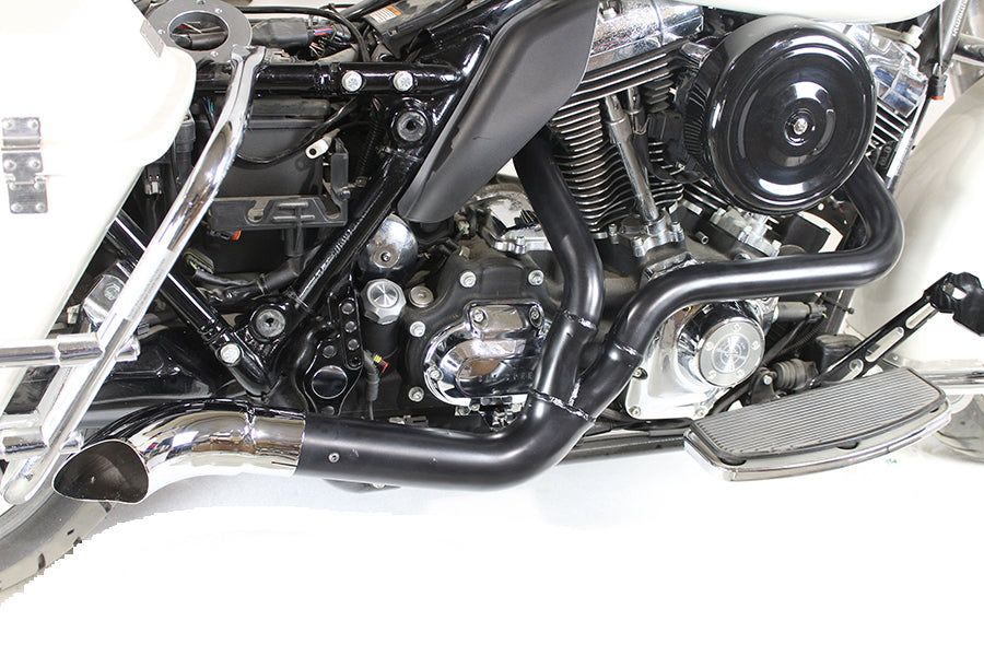 07-16' Harley Davidson FLT Wyatt Gatling 2 into 1 Exhaust Header Set- Black