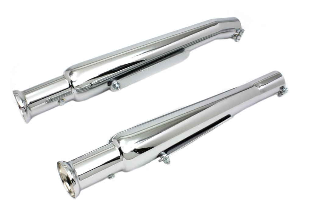 Chrome Megaphone Muffler Tip Set