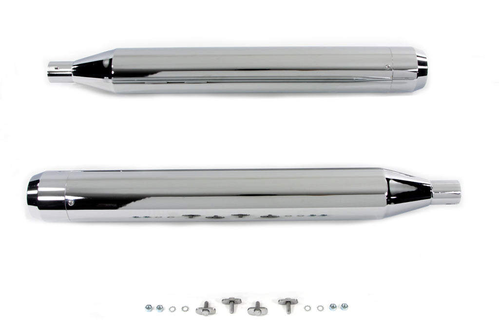 4 Muffler Set with Chrome Long Type Tapered End Tips