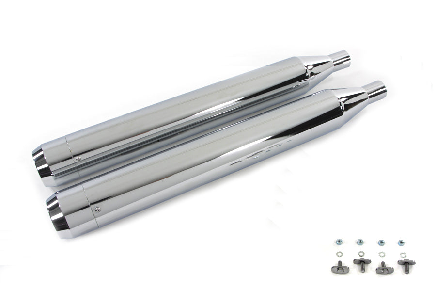 4 Muffler Set with Chrome Long Type Tapered End Tips