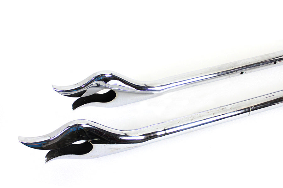 Harley Davidson 31" Straight Flame Exhaust Pipe Extension Set-Chrome