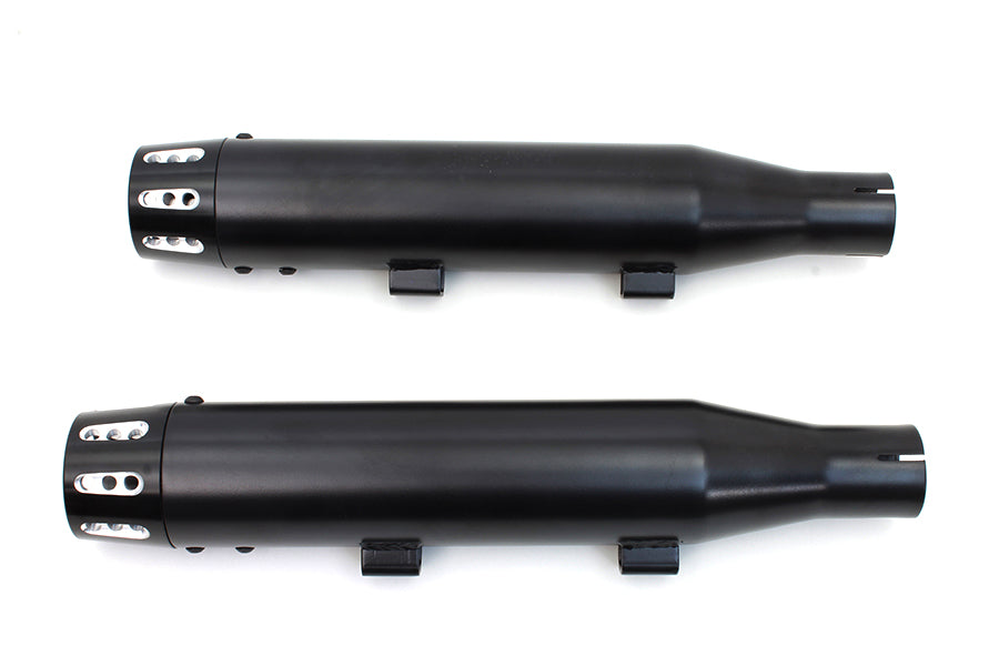 Black Tapered Revolver Tip Muffler Set Black