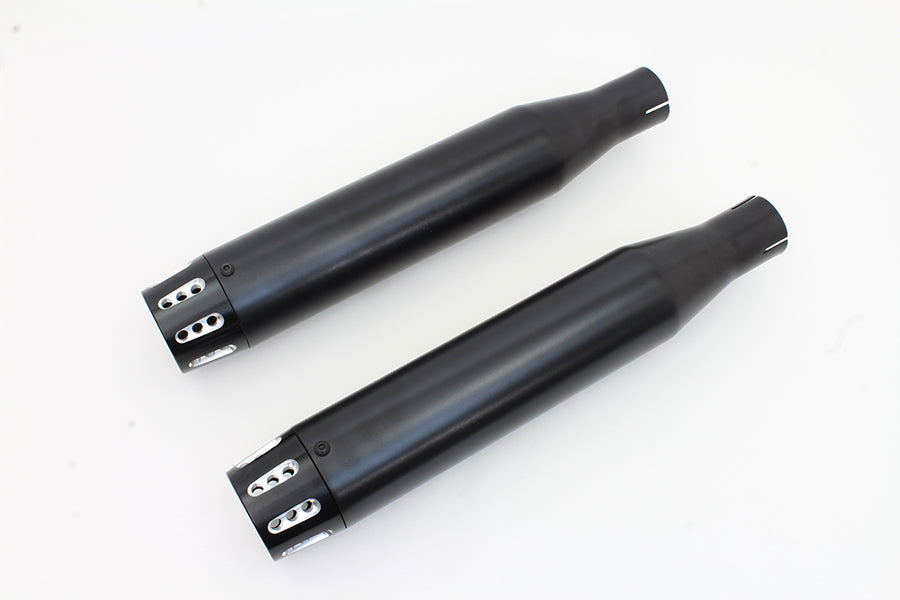 Black Tapered Revolver Tip Muffler Set Black